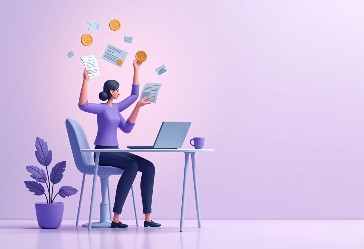 Freelancer reviewing personal loan documents